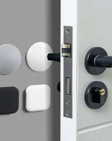 Self-Adhesive Silicone Door Handle Bumpers - Elegant Shock Absorbing Wall Protectors (Single Unit)