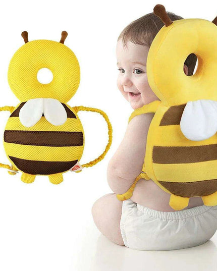 Bee-Themed Toddler Safety Backpack with Adjustable Headguard for Safe Adventures