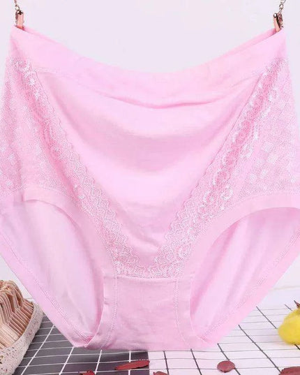 Plus Size High Waist Modal Briefs for Women - Breathable Solid Color Lingerie