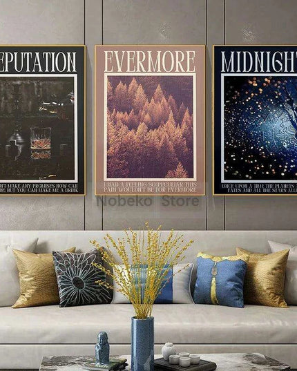 Taylor Swift Lyric Canvas Prints - Elegant Wall Art Inspired by Midnights, Lover, and Reputation Albums