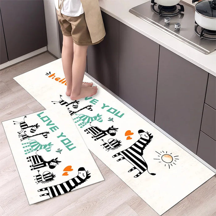 Cartoon Kitchen Rug - Luxurious and Practical Mat with Enhanced Absorption and Grip