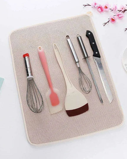 Super Absorbent Microfiber Kitchen Drying Mat - Essential Countertop Organizer