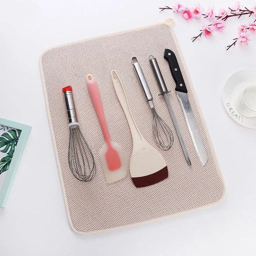 Super Absorbent Microfiber Kitchen Drying Mat - Essential Countertop Organizer