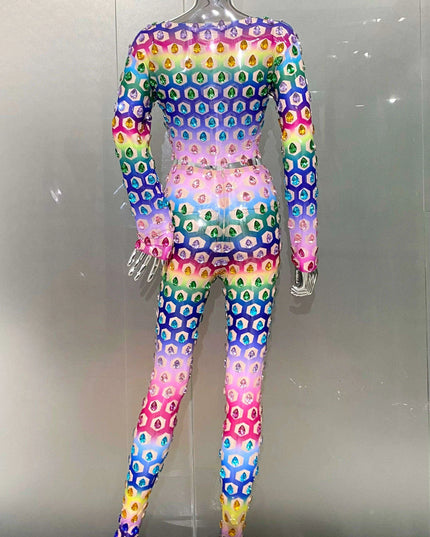 Sparkling Crystal Diamond Nightlife Glam Ensemble