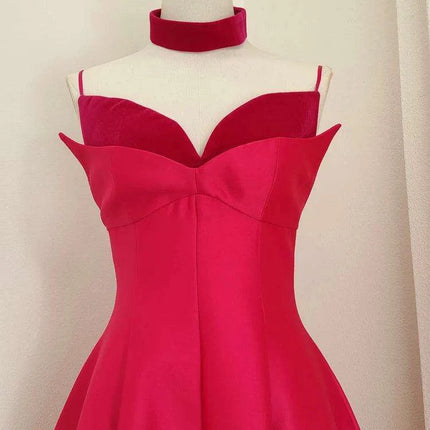 Velvet Evening Gown with Unique Patchwork and Zipper Closure