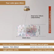 Flower Petal LED Glass Pendant Chandelier – 3-Colour Dimmable