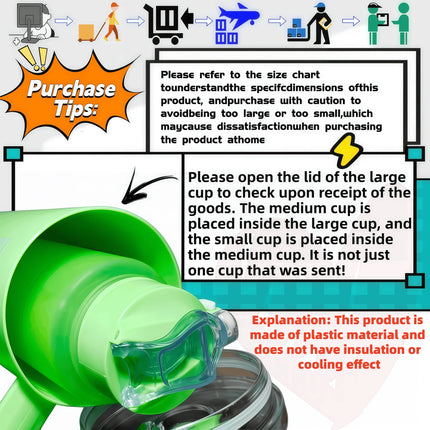 Shop1103833289 40oz Gradient Color Portable Cup Set with Straw, 3-Piec