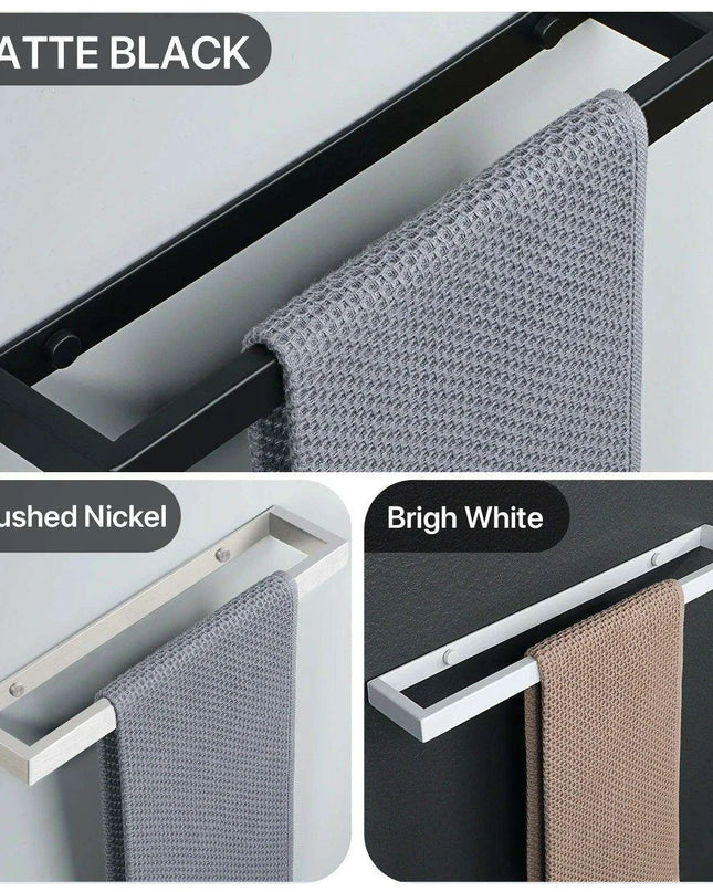 Versatile Matte Black Stainless Steel Towel Rack with Adjustable Sizing and Wall Mounting Flexibility