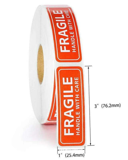 100PCS Premium Fragile Shipping Stickers - High-Visibility Handle with Care Labels