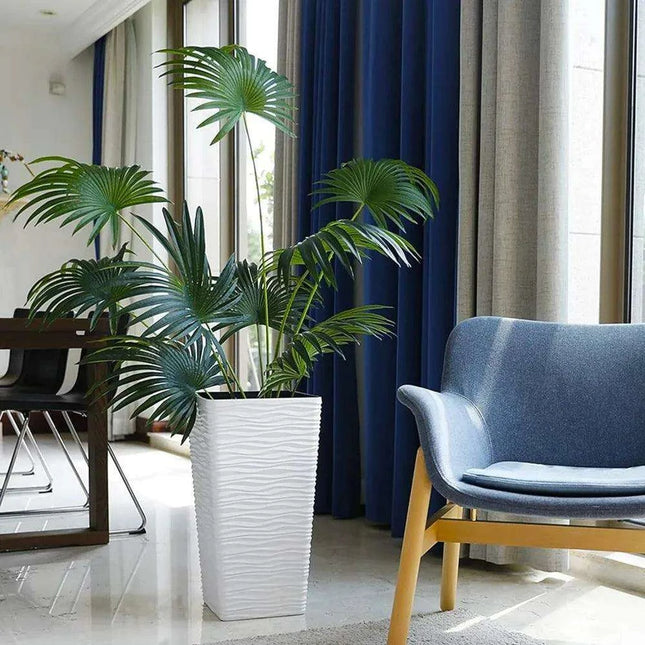 Chic White Square Planter Set - Stylish Addition for Any Space