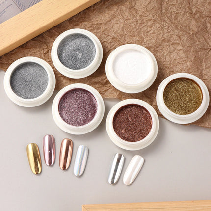 Tracy Nail Art 6pcs Holographic Chrome Pigment Set for Nail Decoration