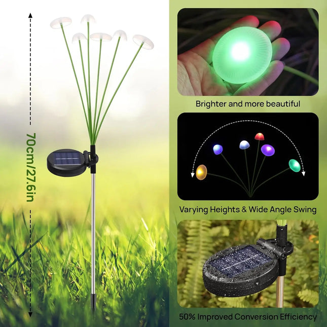 GCTECHING Solar Mushroom Lights - Dual Mode, Waterproof Garden Decor