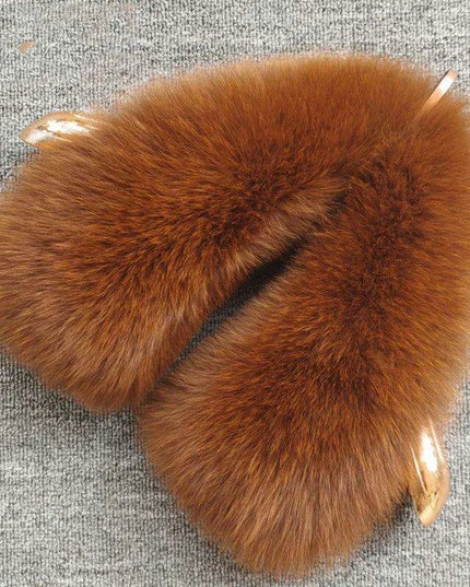 Luxury Fox Fur Winter Scarf with Versatile Detachable Collar - A Statement of Winter Elegance