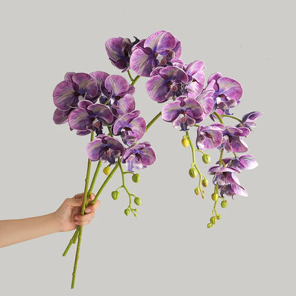 LUCKUP 1 Stem Artificial Moth Orchid with Butterfly for Home Decor
