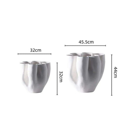 Elegant Open Fold Ceramic Vase - Modern Home Décor Essential