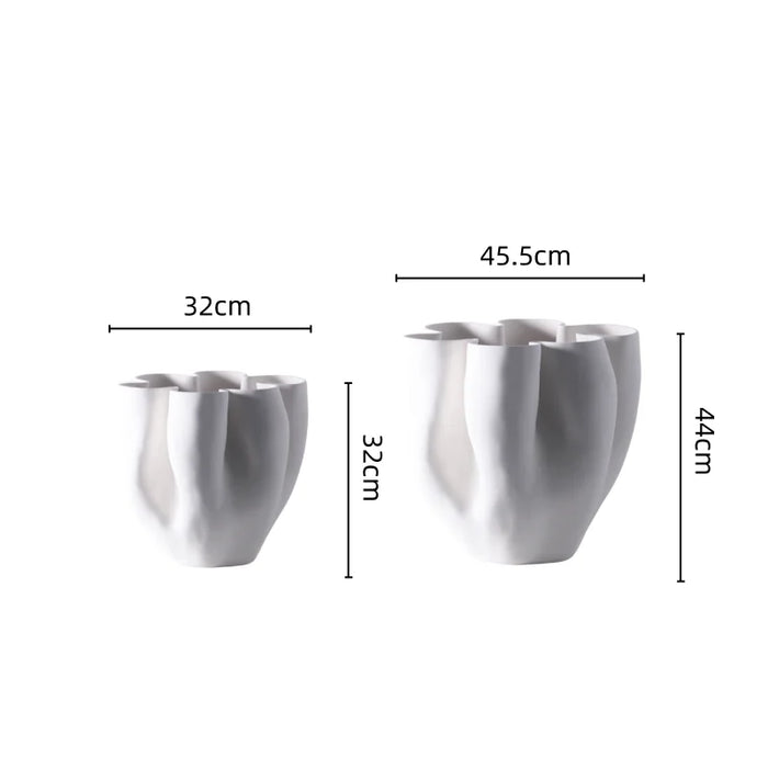 Sophisticated Ceramic Vase with Unique Open Fold Design - Stylish Home Décor Piece