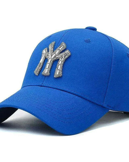 Diamond-Embellished Cotton Baseball Cap with Adjustable Fit