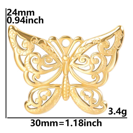 Beads Cage77 Punk Animal Charm Pendant - Gold Plated Stainless Steel