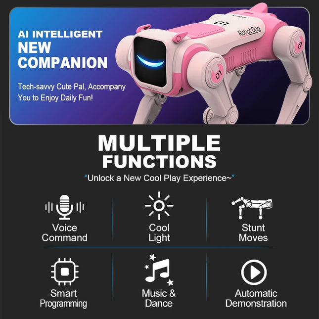 RC Mechanical Dog — AI Voice Command, Programmable Stunt Robot