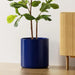 Elegant 12-Inch Blue Ceramic Planter with Enhanced Drainage System