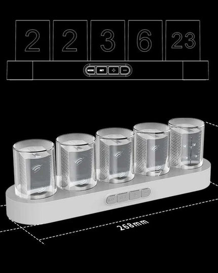 Customizable RGB LED Nixie Tube Clock - Luxurious Gift for Gamers and Stylish Desktop Decor