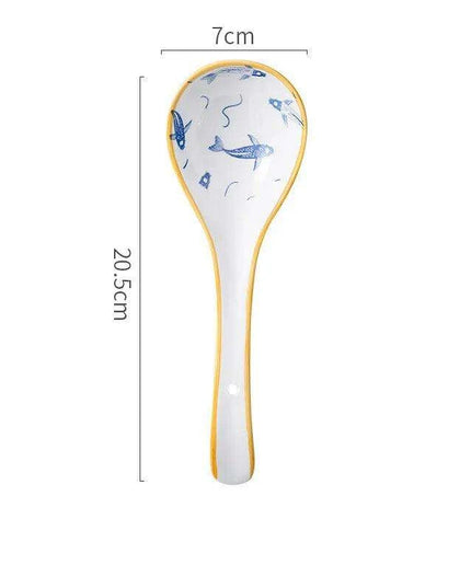 Stylish Ergonomic Japanese Ceramic Soup Spoon - Essential for Every Kitchen