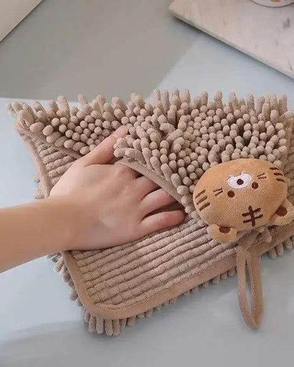 Chenille Animal Hand Towels Set - Elegant Absorbency with Quick Dry Features