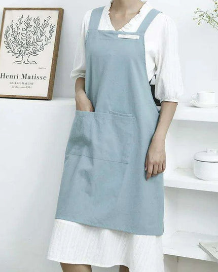 Stylish Denim and Linen Blend Apron for Women - Perfect for Cooking and Crafting