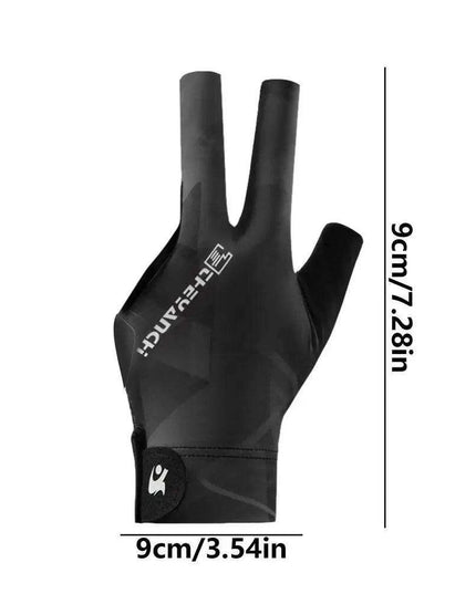 Left-Handed Billiards Glove - Three-Finger Design for Superior Performance