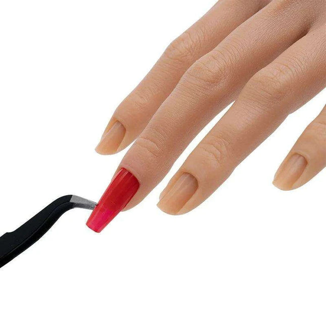 Adjustable Silicone Nail Art Practice Hand Set with Stand - Professional Nail Training Kit