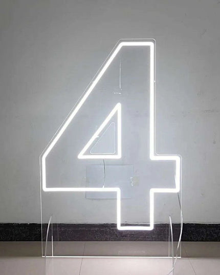 Customizable Neon LED Number Sign Set - Illuminated Decor for Events and Home