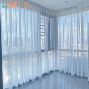 Custom White Sheer Tulle Curtains – Transparent Drape for Living Room & Events