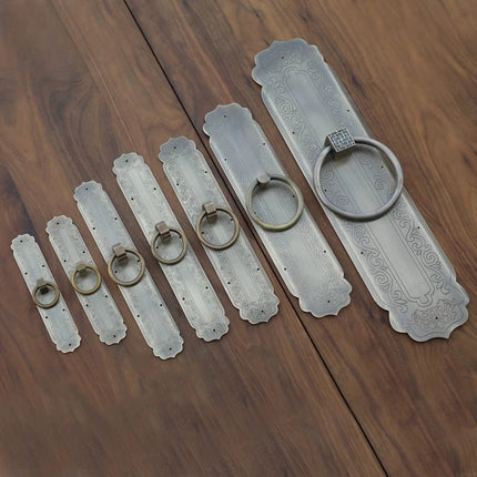 Antique Brass Cabinet Pull Ornamental Pattern Single Hole Handle for C