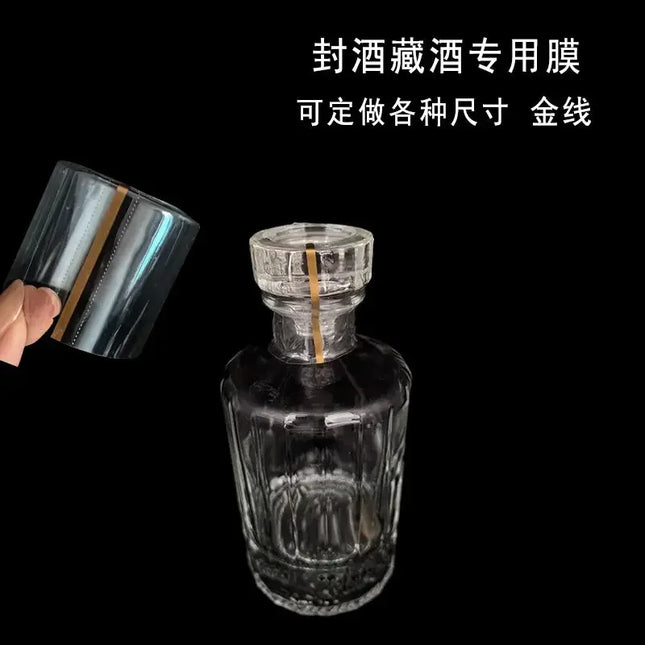 HARDIRON 100pcs Gold Striped Heat Sealing Film for Glass Bottles
