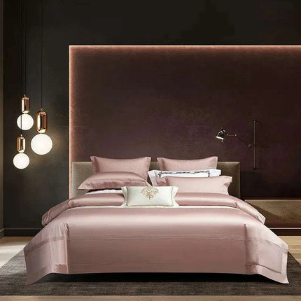 Luxurious Satin Tencel Bed Sheet and Quilt Cover Set with Pillowcases - 4 Piece Skin-Friendly Collection