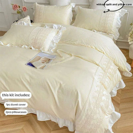 Elegant 3-Piece Lace Bedding Set with Pillowcases