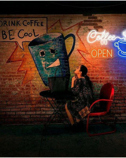 Customizable Neon Coffee Shop Sign: Brighten Your Space with Style
