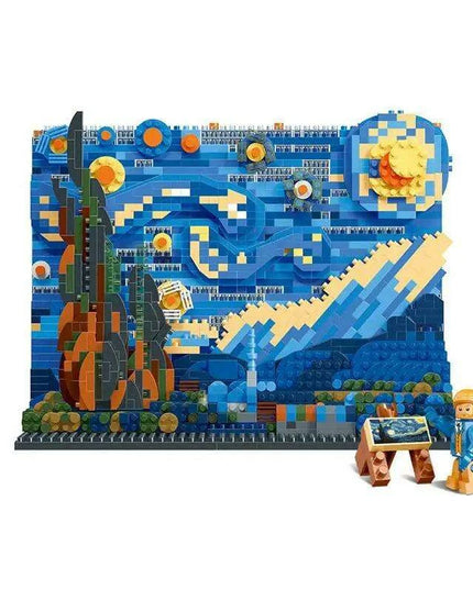 Vincent Van Gogh's Starry Night 3D Microbrick Art Kit - Spark Creativity in Young Artists