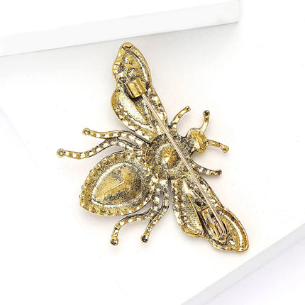 Trendy Rhinestones Bees Brooches for Women Unisex Enamels Insects Pins