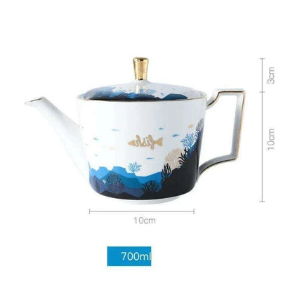 Luxurious Gold-Accented European Ceramic Coffee and Tea Set - Elegant 4-Piece Gift Collection