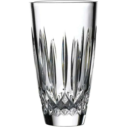Elegant 7" Crystal Flared Vase with Diamond Cuts - Sophisticated Home Accent and Gift Idea