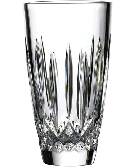 Elegant 7" Crystal Flared Vase with Diamond Cuts - Sophisticated Home Accent and Gift Idea