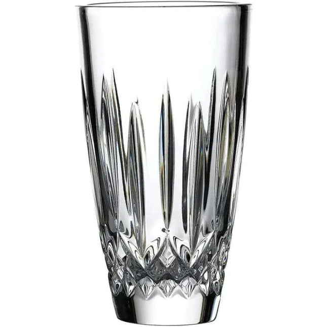 Elegant 7" Crystal Flared Vase with Diamond Cuts - Sophisticated Home Accent and Gift Idea