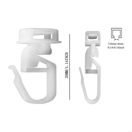 Curtain Glider Hooks — Pack of 50, Silent Plastic Runners