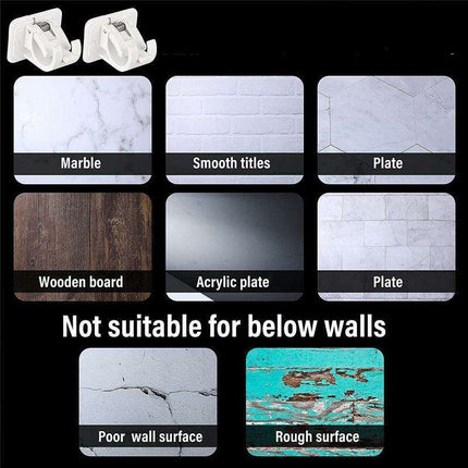 Heavy-Duty Waterproof Curtain Rod Brackets with Easy Peel-and-Stick Installation