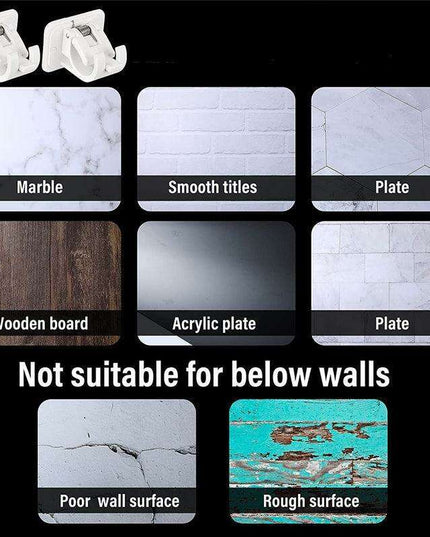 Heavy-Duty Waterproof Curtain Rod Brackets with Easy Peel-and-Stick Installation