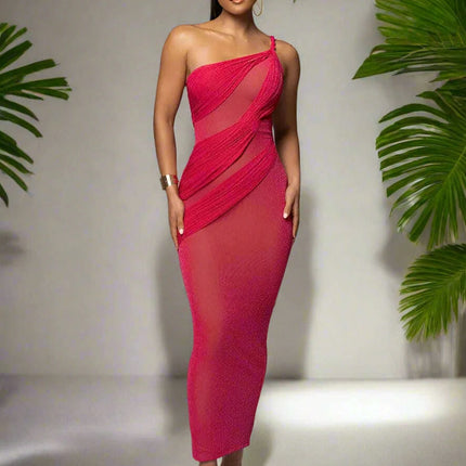 Sophisticated Off-Shoulder Backless Maxi Dress with Eye-Catching Side Split for Women's Formal Events
