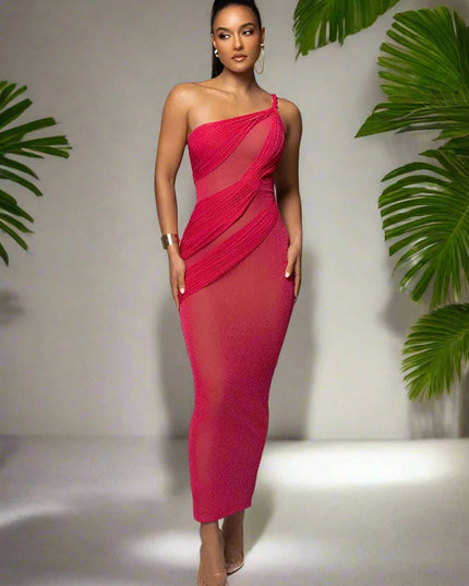 Sophisticated Off-Shoulder Backless Maxi Dress with Eye-Catching Side Split for Women's Formal Events