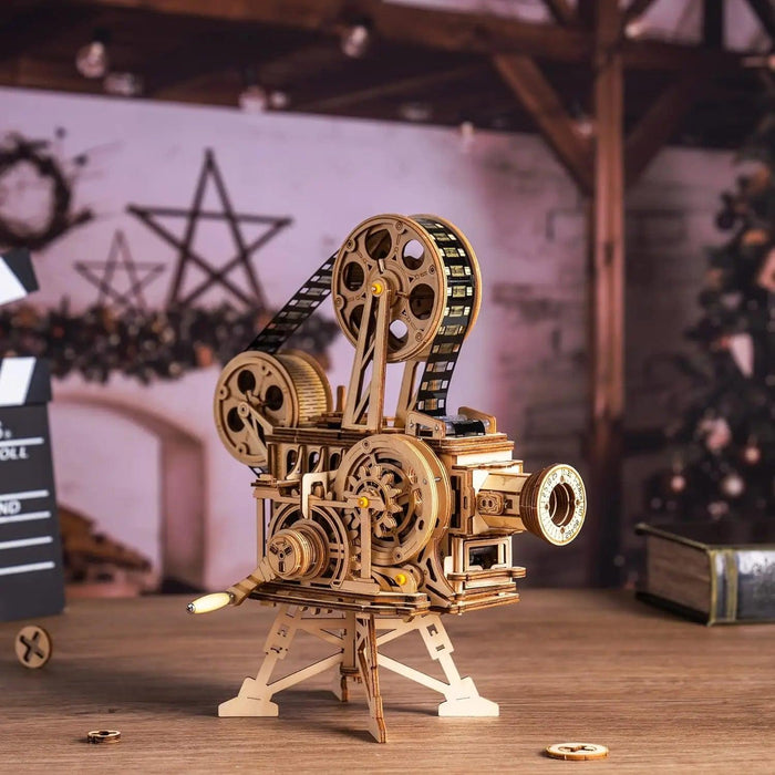 Vintage 3D Wooden Film Projector Puzzle Kit - Robotime ROKR Vitascope LK601