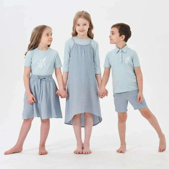 Kids' Summer Muslin Outfit Set